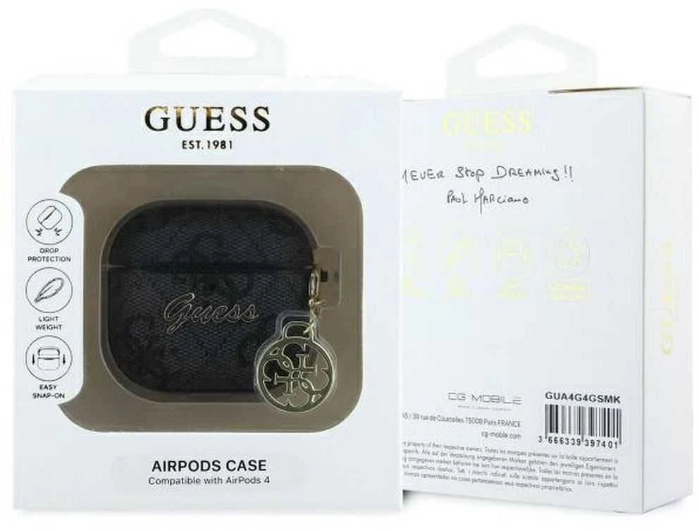 Guess 4G Charm Collection - dėklas skirtas AirPods 4 (Juodas)