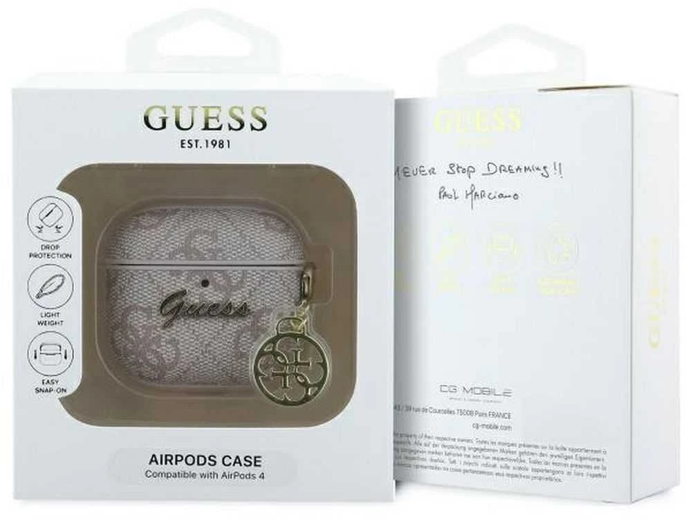 Guess GUA4G4GSMP AirPods 4 dėklas rožinės spalvos 4G Charm Collection
