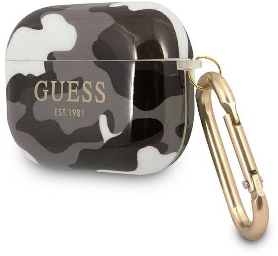 Guess GUAPUCAMG AirPods Pro dėklas juodos spalvos Camo Collection