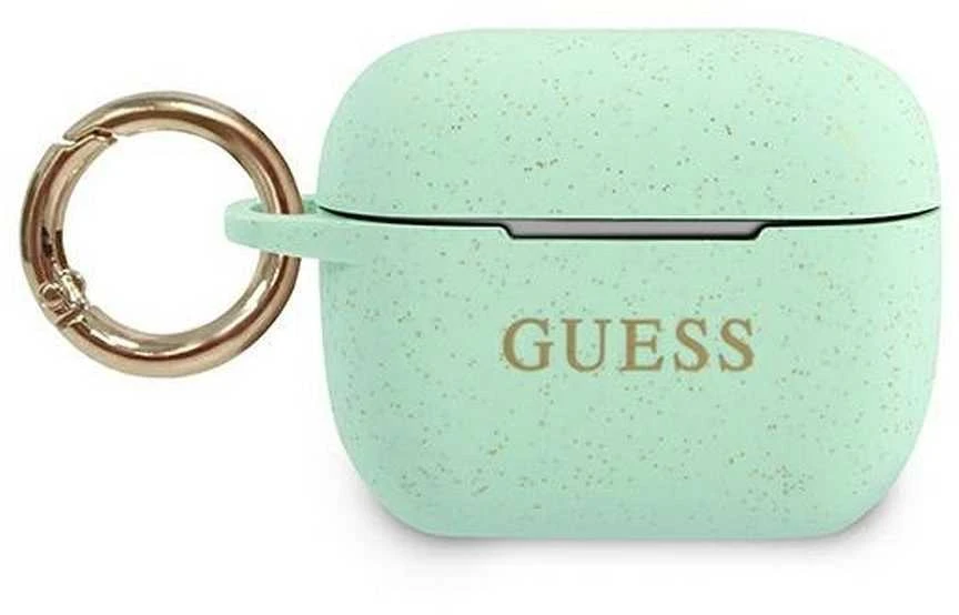 Guess GUACAPSILGLGN AirPods Pro dėklas žalios spalvos Silicone Glitter