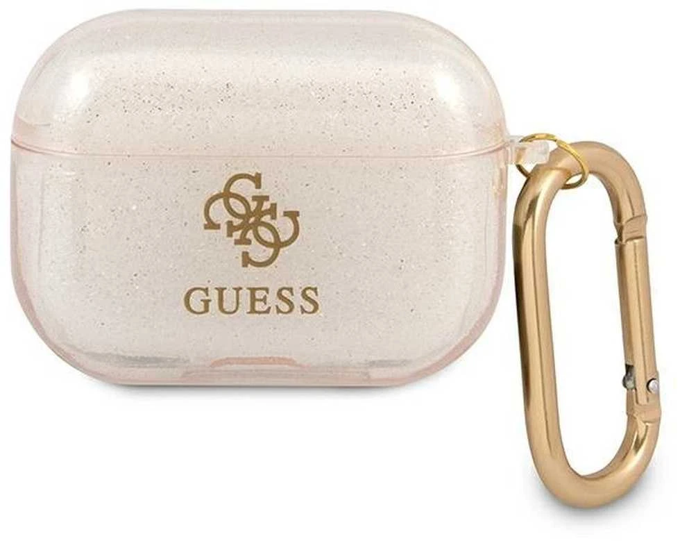 Guess GUAPUCG4GD AirPods Pro dėklas aukso spalvos Glitter Collection