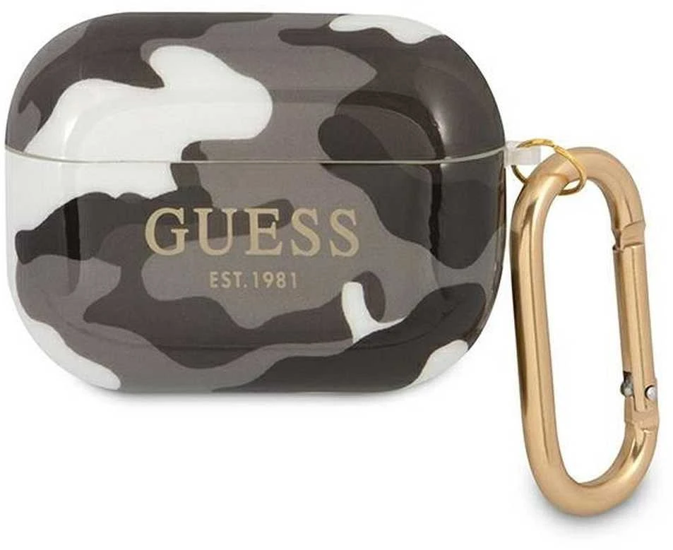 Guess GUAPUCAMG AirPods Pro dėklas juodos spalvos Camo Collection