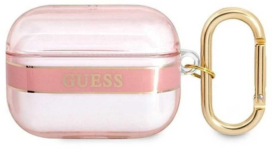 Guess GUAPHHTSP AirPods Pro dėklas rožinės spalvos Strap Collection