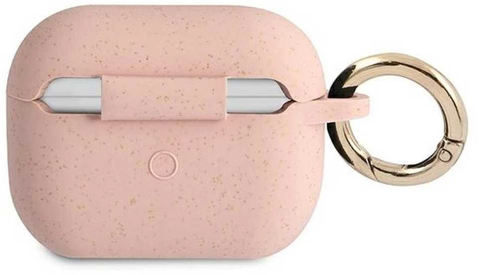 Guess GUAPSGGEP AirPods Pro dėklas rožinės spalvos Silicone Glitter