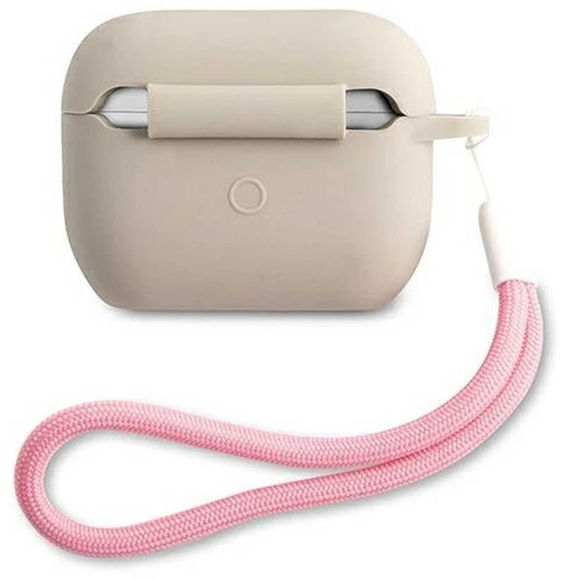 Dėklas GUESS AIRPODS PRO COVER SILIICONE VINTAGE Rožinis/GRAY