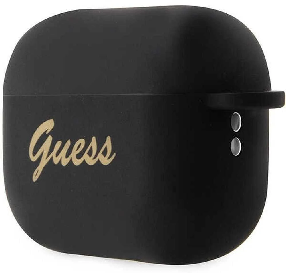 Guess GUAP2LSCHSK AirPods Pro 2 (2022/2023) dėklas juodos spalvos Silicone Charm Heart Collection