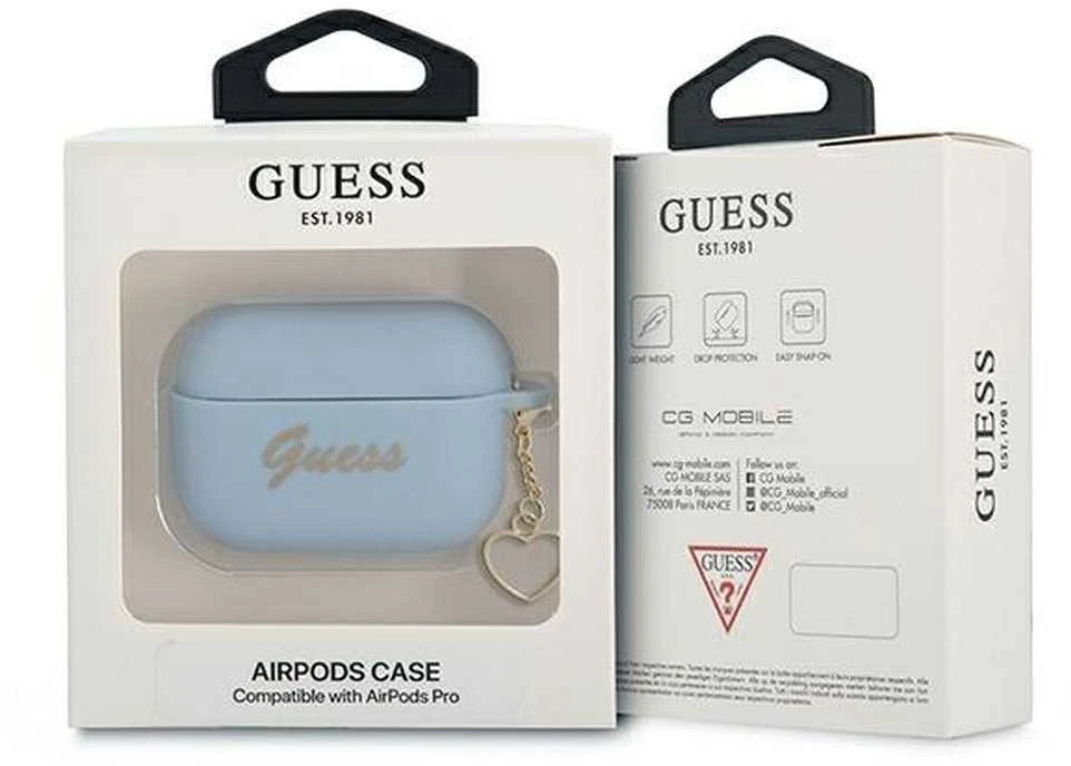 Guess AirPods Pro dėklas su širdelės pakabuku