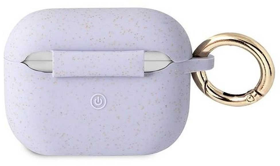 Guess GUAPSGGEU AirPods Pro dėklas violetinės spalvos Silicone Glitter