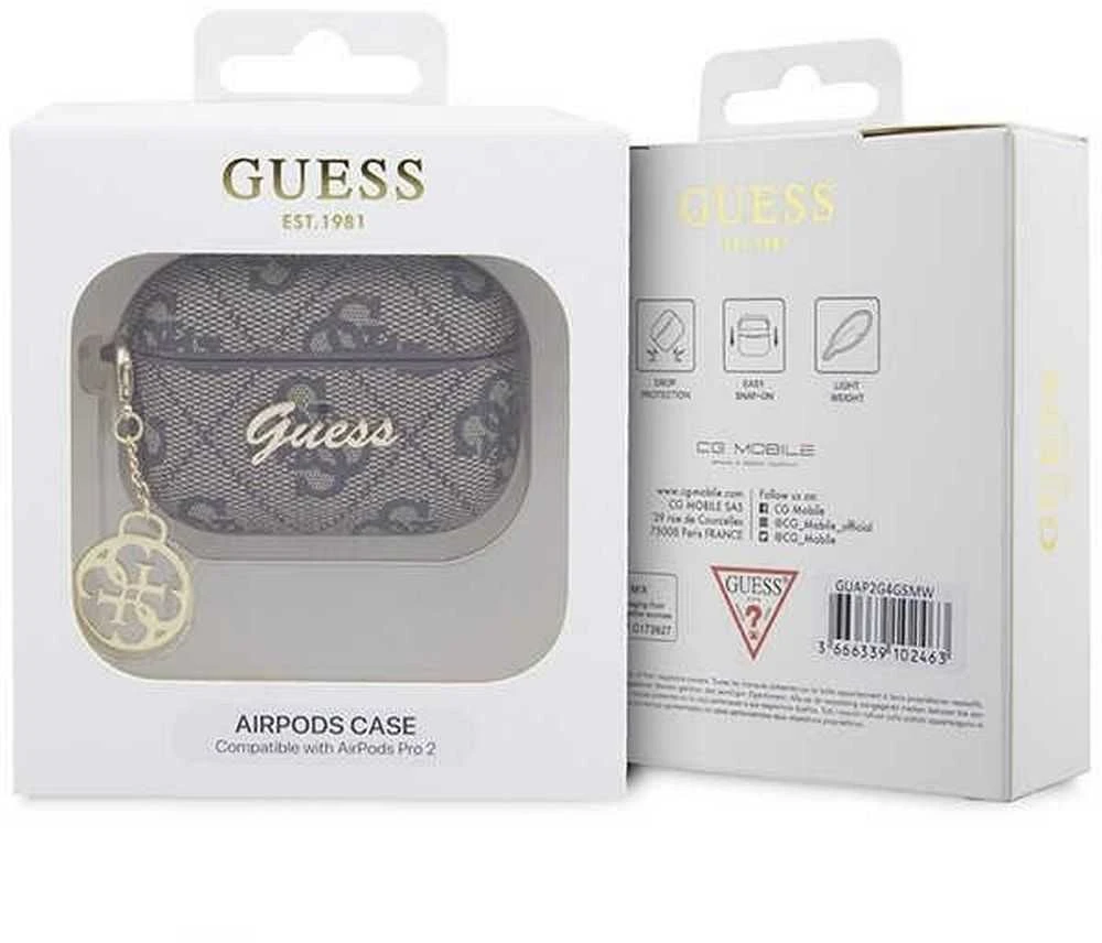 Dėklas Guess GUAP2G4GSMW AirPods Pro 2 dangtelis rudas/rudas 4G žavesio kolekcija