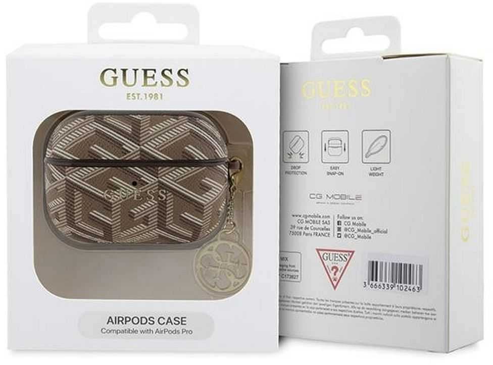 Guess GUAPPGCE4CW AirPods Pro dėklas rudos spalvos GCube Charm