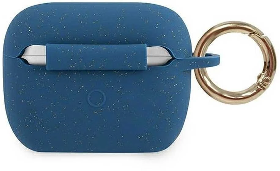 Guess GUACAPSILGLBL AirPods Pro dėklas mėlynos spalvos silikoninis Glitter