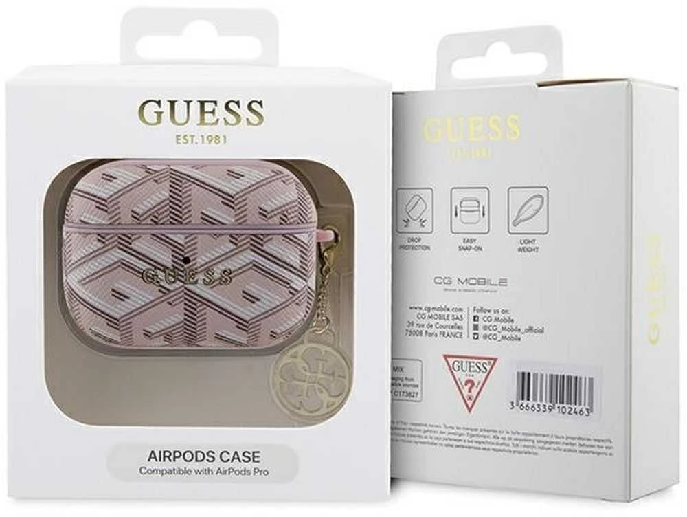 Apple AirPods Pro ausinių dėklas Guess GCube Charm (GUAPPGCE4CP) rožinės spalvos