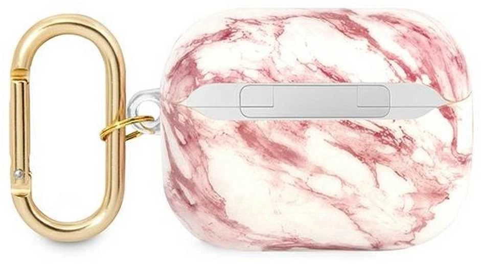 Guess GUAPHCHMAP AirPods Pro dėklas rožinės spalvos Marble Strap Collection