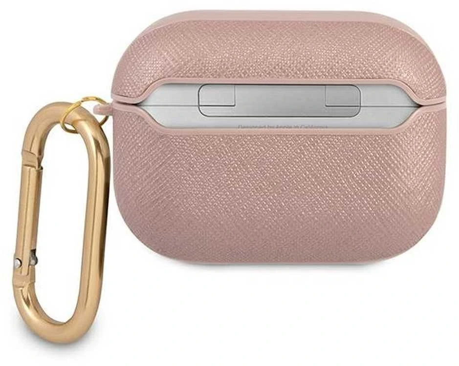 Dėklas GUESS GUAPSASMP AIRPODS PRO COVER Rožinis/Rožinis SAFFIANO SCRIPT METAL COLLECTION