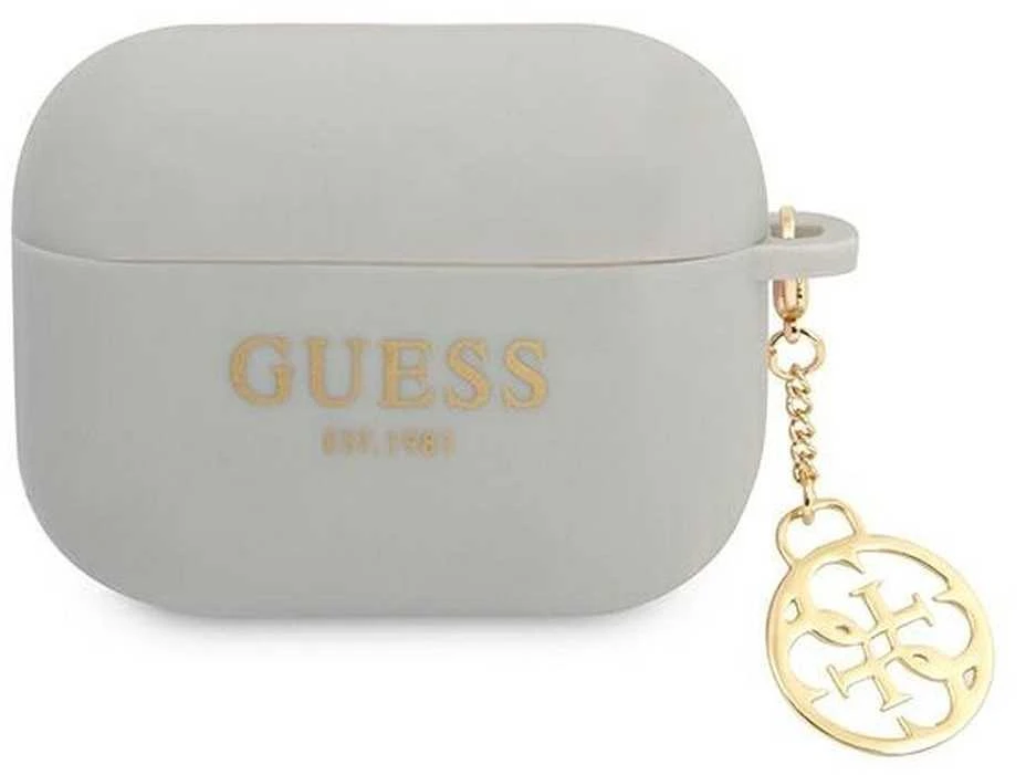 GUESS GUAPLSC4EG AIRPODS PRO COVER GRAY/GRAY SILICONE CHARM 4G COLLECTION