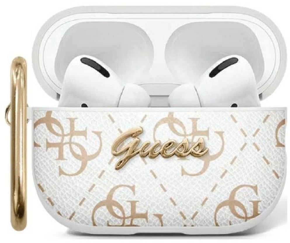 Guess GUAP2PG4GPH AirPods Pro 2 (2022/2023) dėklas baltos spalvos 4G Hook