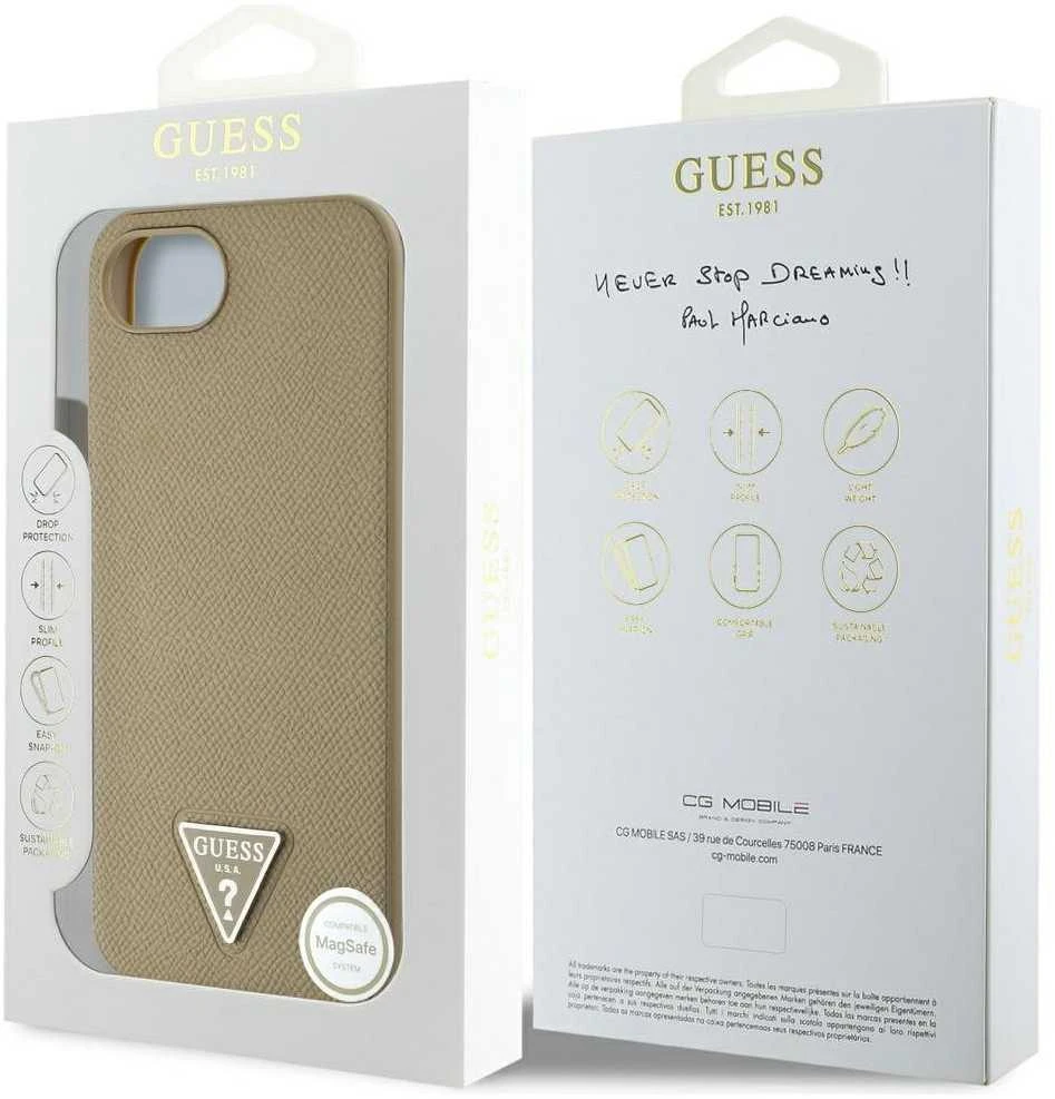 „Guess 4G Circle Classic Logo MagSafe“ dėklas, skirtas iPhone 16e - ruda