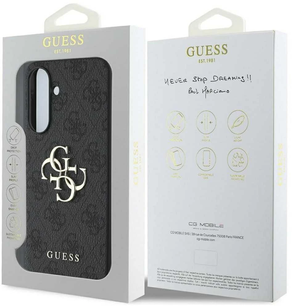 GUESS dėklas skirtas Samsung Galaxy A36 GUHCSA364GMGGR (4G PU Big Logo) juodos spalvos