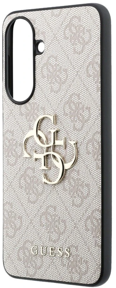 Guess PU 4G Metal Logo dėklas skirtas Samsung Galaxy A37 rožinės spalvos