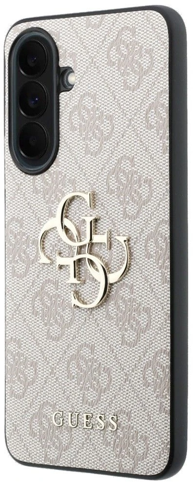Guess PU 4G Metal Logo dėklas skirtas Samsung Galaxy A37 rožinės spalvos