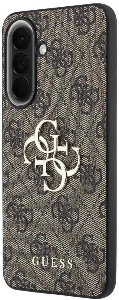 Guess PU 4G Metal Logo dėklas skirtas Samsung Galaxy A37 rudos spalvos