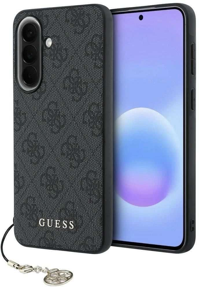 Guess 4G Charm dėklas skirtas Samsung Galaxy A37 juodos spalvos