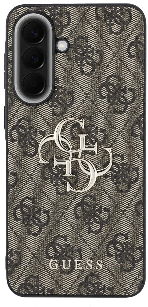 Guess PU 4G Metal Logo dėklas skirtas Samsung Galaxy A57 rudos spalvos
