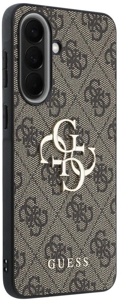 Guess PU 4G Metal Logo dėklas skirtas Samsung Galaxy A57 rudos spalvos
