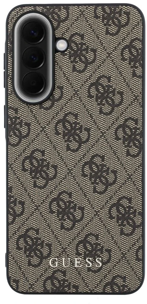 Guess PU 4G Metal Classic Logo dėklas skirtas Samsung Galaxy A57 rudos spalvos