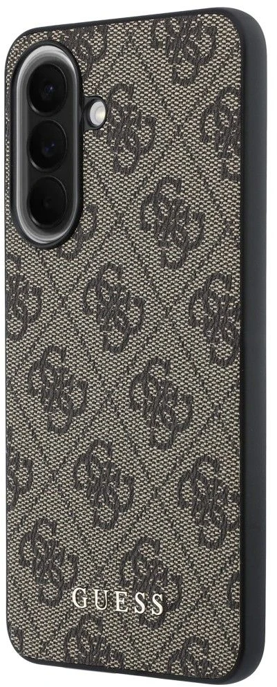 Guess PU 4G Metal Classic Logo dėklas skirtas Samsung Galaxy A57 rudos spalvos