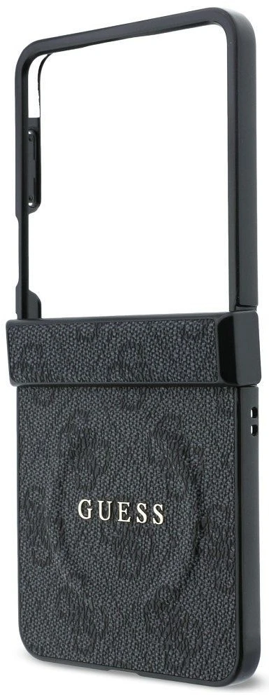 Guess PU Leather 4G Magnetic dėklas Samsung Galaxy Z Flip 8 juodos spalvos