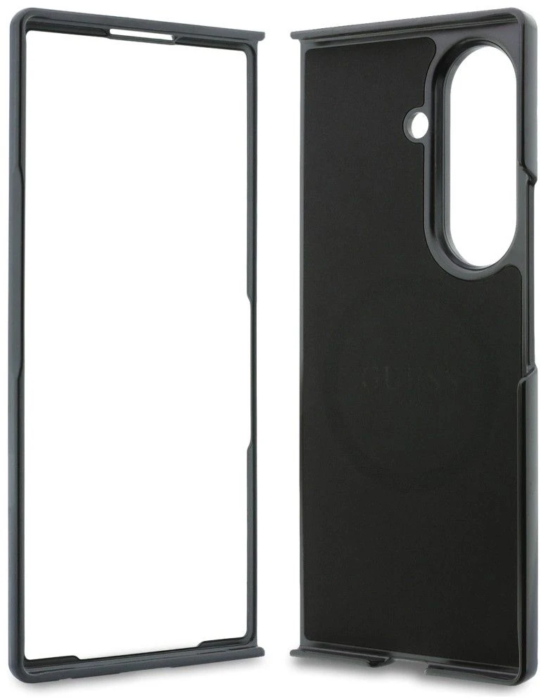 Guess PU odos 4G magnetinis dėklas Samsung Galaxy Z Fold 8 Ultra rudas