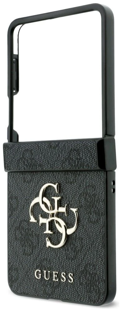 Guess PU 4G Metal Logo dėklas Samsung Galaxy Z Flip 8 pilkos spalvos