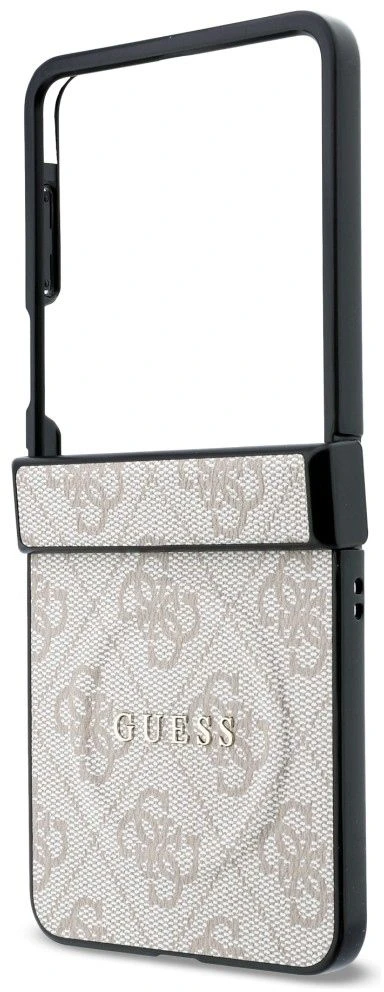 Guess PU odos 4G magnetinis dėklas Samsung Galaxy Z Flip 8 rožinės spalvos