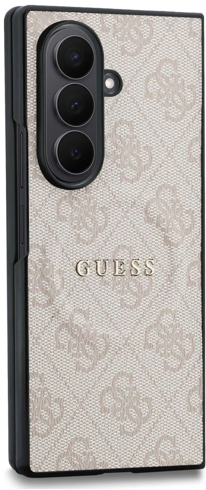Guess PU oda 4G magnetinis dėklas Samsung Galaxy Z Fold 8 Ultra rožinės spalvos