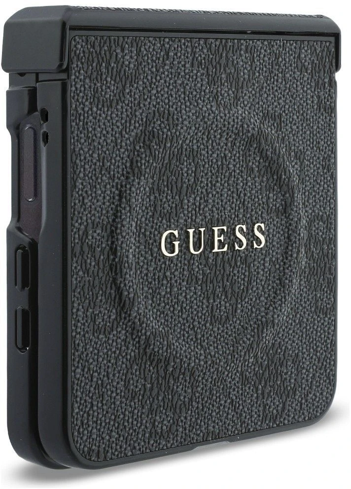 Guess PU Leather 4G Magnetic dėklas Samsung Galaxy Z Flip 8 juodos spalvos