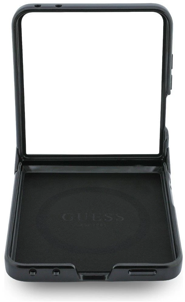 Guess PU Leather 4G Magnetic dėklas Samsung Galaxy Z Flip 8 juodos spalvos