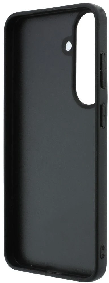 Guess PU 4G Metal Logo dėklas Samsung Galaxy S26 FE telefonui, juodas