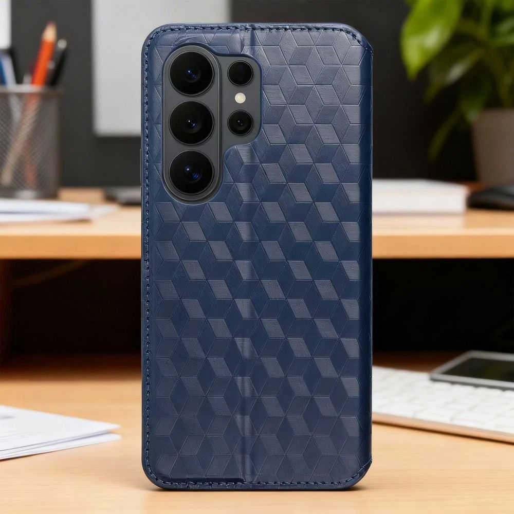 Oem Dėklas su klapką na Xiaomi Redmi NOTE 15 5G Cubic Book mėlyna