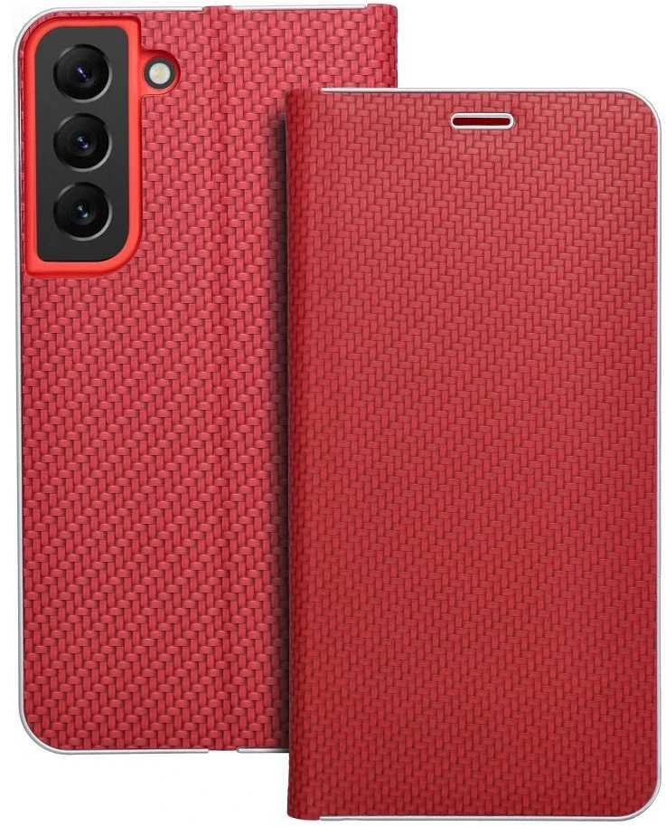 Dėklas Oem LUNA Book Carbon skirtas Samsung Galaxy S22 raudonas