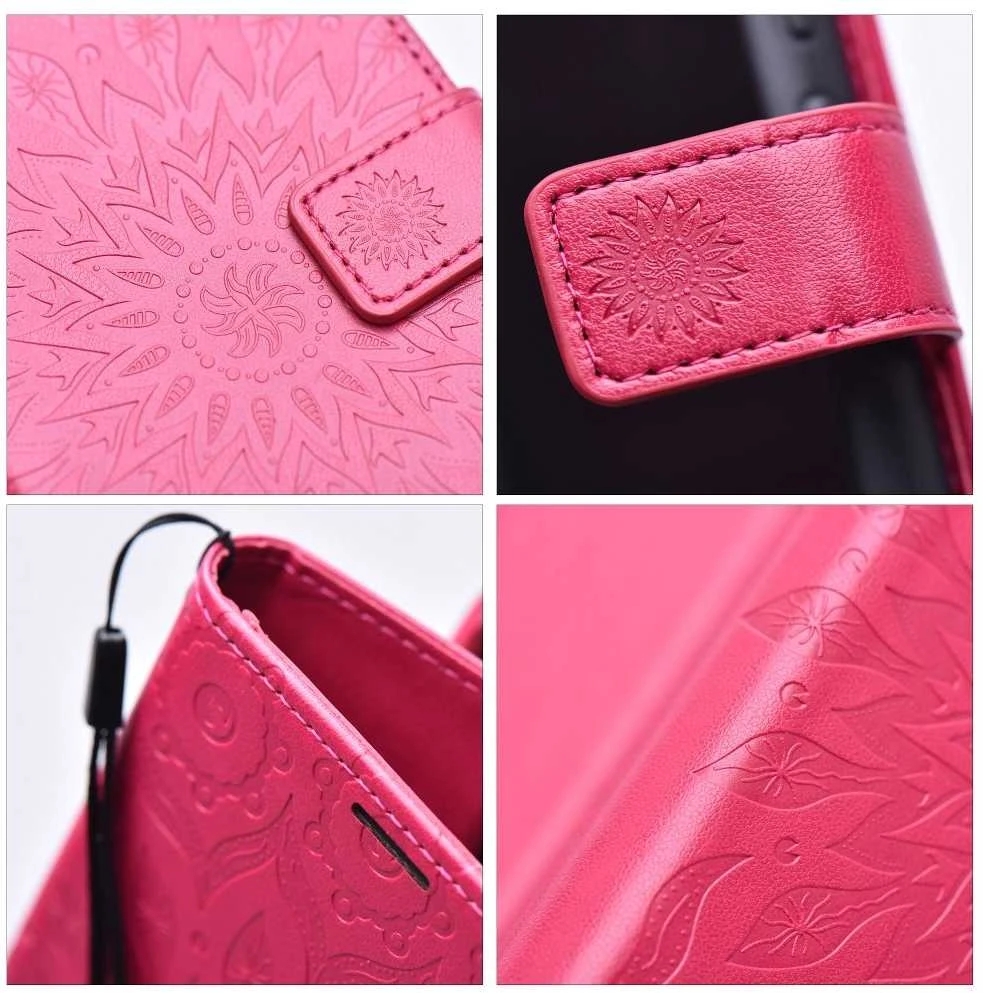 Oem MEZZO Book dėklas skirtas Xiaomi Redmi Note 14 5G mandala magenta