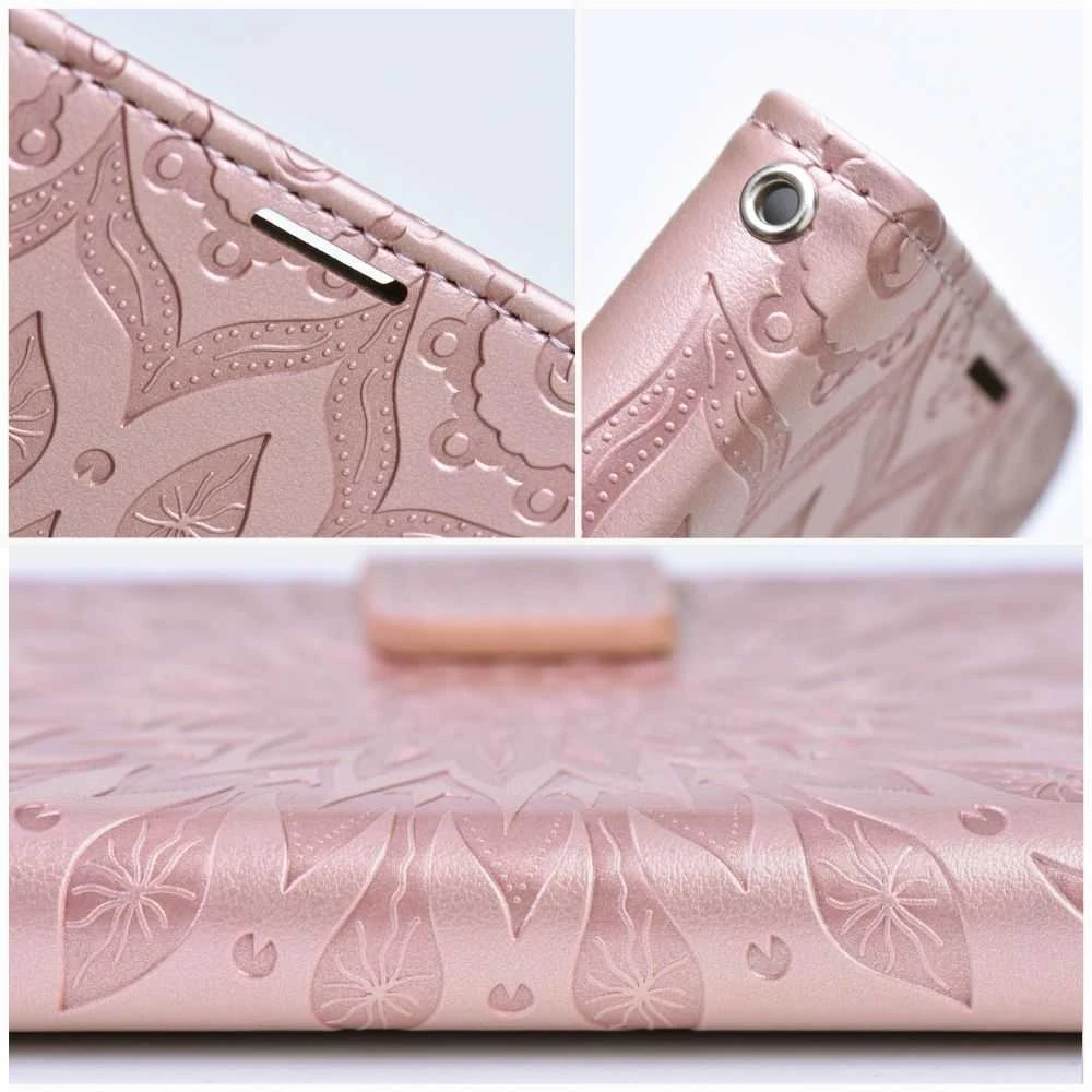 Forcell Oem MEZZO Book dėklas skirtas Xiaomi Redmi 14C mandala rožinio aukso spalvos