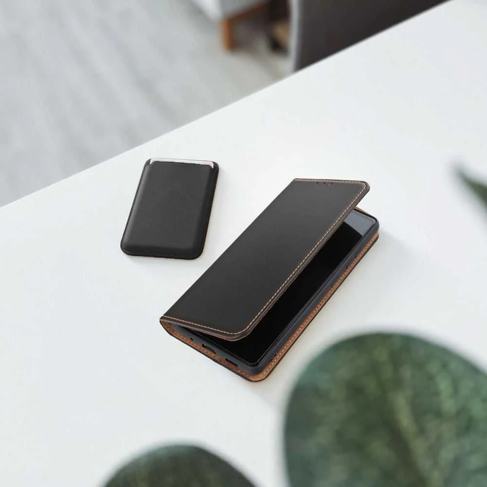Oem Atverčiamas dėklas, skirtas Xiaomi Redmi NOTE 15 5G Smart Pro Book, odinis, juodos spalvos