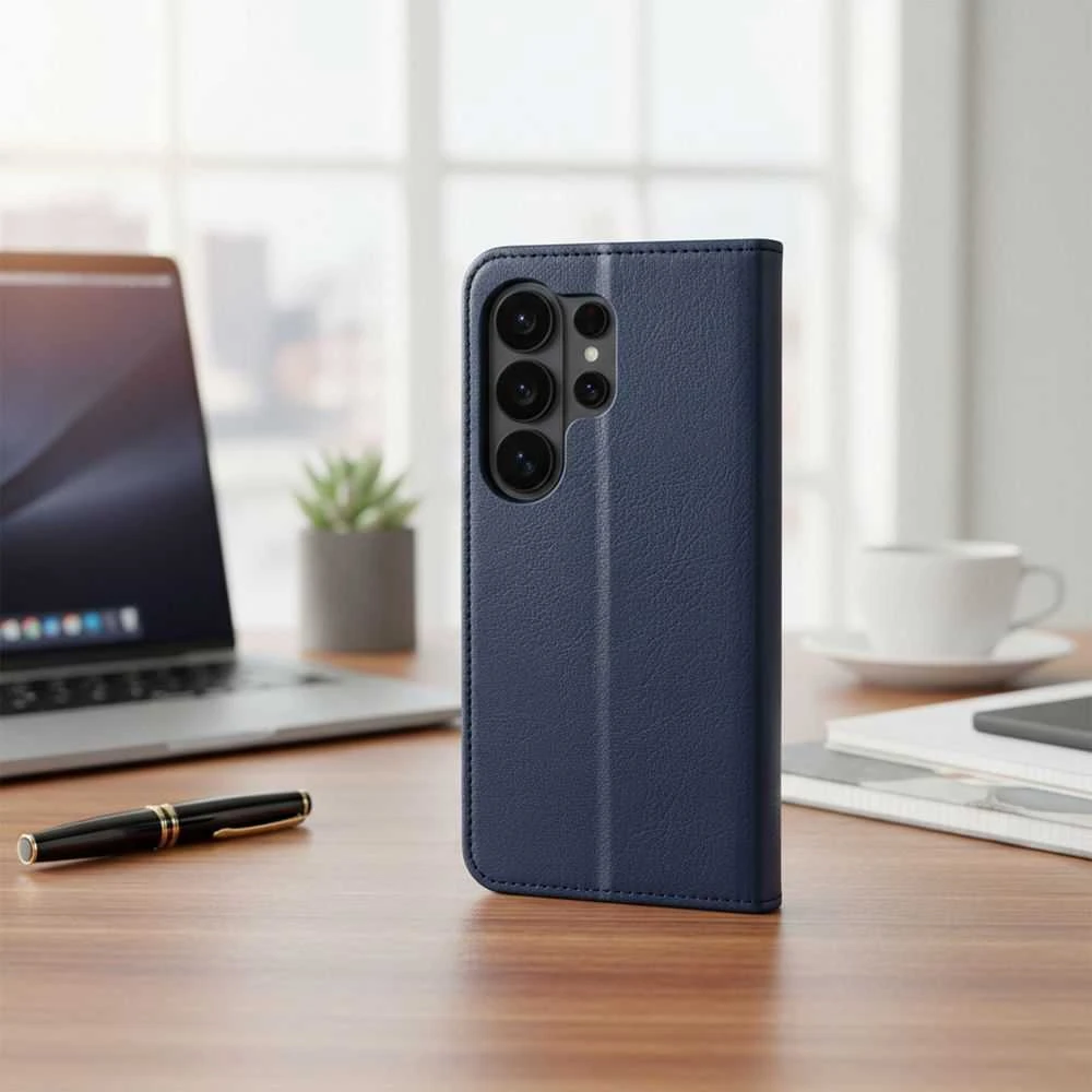 Oem Dėklas su klapką na Xiaomi Redmi NOTE 15 PRO 4G Split Book spalva tamsiai mėlyna-raudona