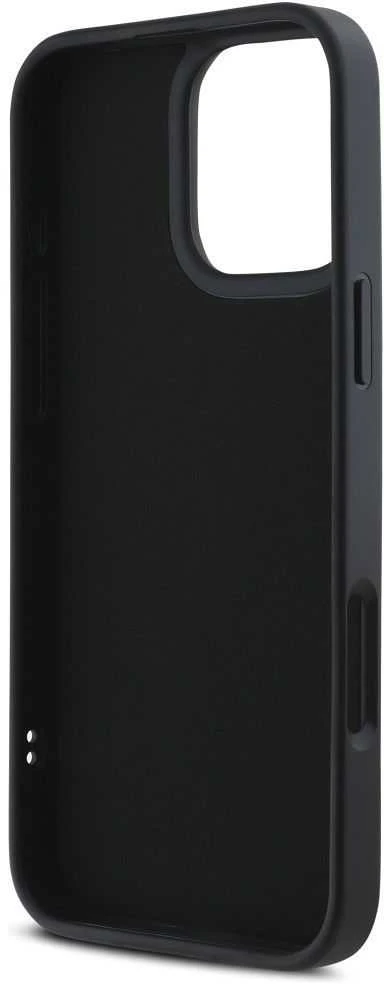 Dėklas Karl Lagerfeld HC 3D Rubber Elongated Glitter Apple iPhone 16 juodos spalvos