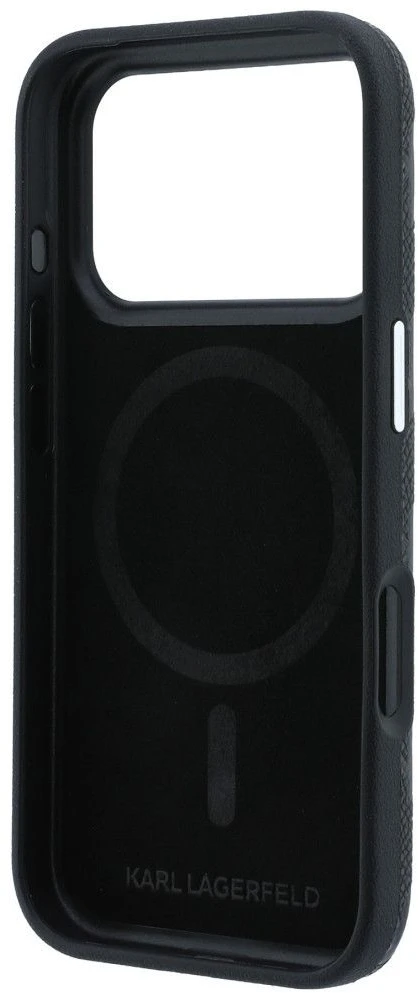 Dėklas Karl Lagerfeld case for IPHONE 18 Pro/17 Pro compatible with MagSafe (Mono Resin Logo) juodas