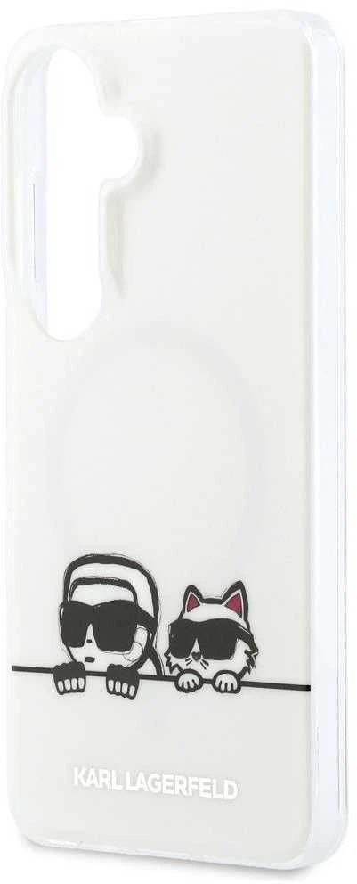 Karl Lagerfeld IML K&CH Peekaboo Logo Magnetic dėklas skirtas Apple iPhone Samsung Galaxy S26 baltos spalvos