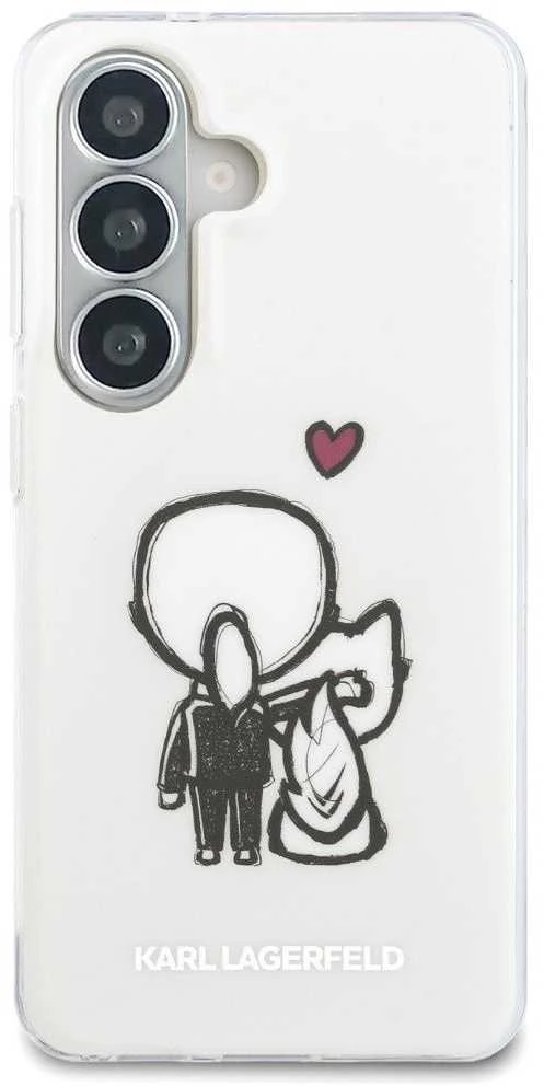 Karl Lagerfeld IML K&CH Back Logo Magnetic dėklas skirtas Apple iPhone Samsung Galaxy S26 skaidrus