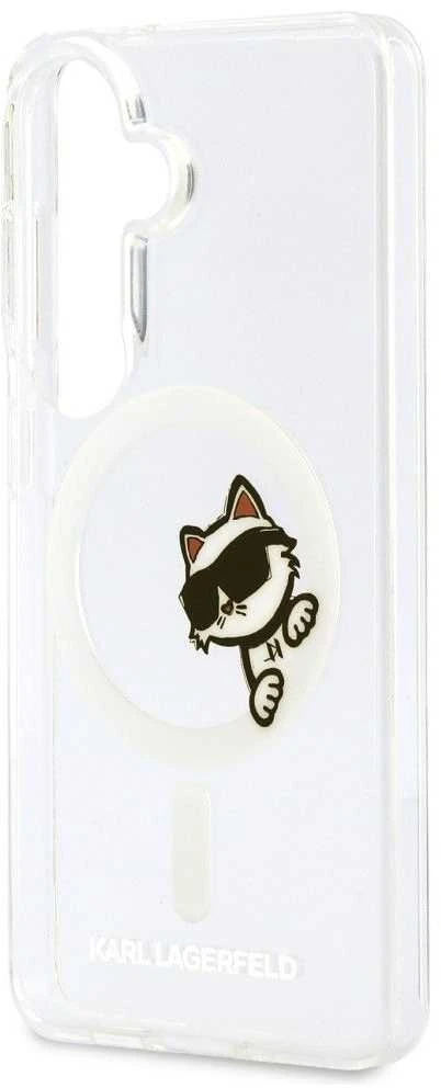 Karl Lagerfeld IML Choupette Peekaboo Logo Magnetic dėklas skirtas Apple iPhone Samsung Galaxy S26 skaidrus
