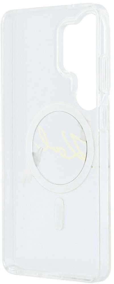 Karl Lagerfeld IML Choupette Karl Script Logo Magnetic dėklas skirtas Samsung Galaxy S26 Ultra Transparent